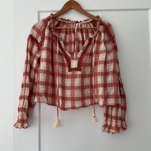 Free People Gingham top